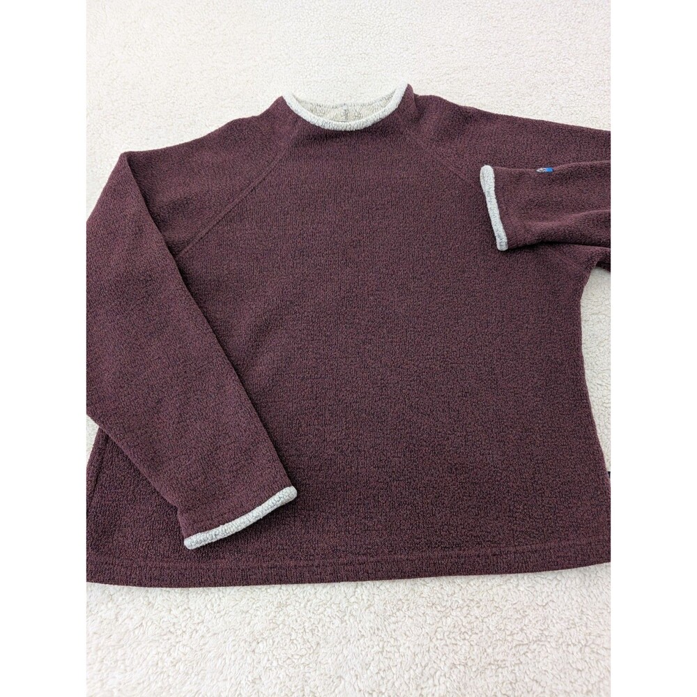 Kuhl Women's Large Stovepipe Fleece Pullover Womens Sherpa Trim Burgundy Flaw